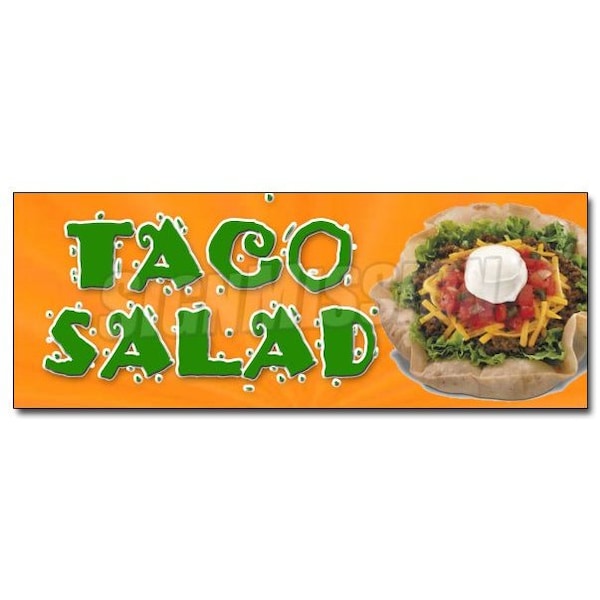 12in TACO SALAD DECAL sticker mexican food restaurant burrito black beans bus, D-12 Taco Salad